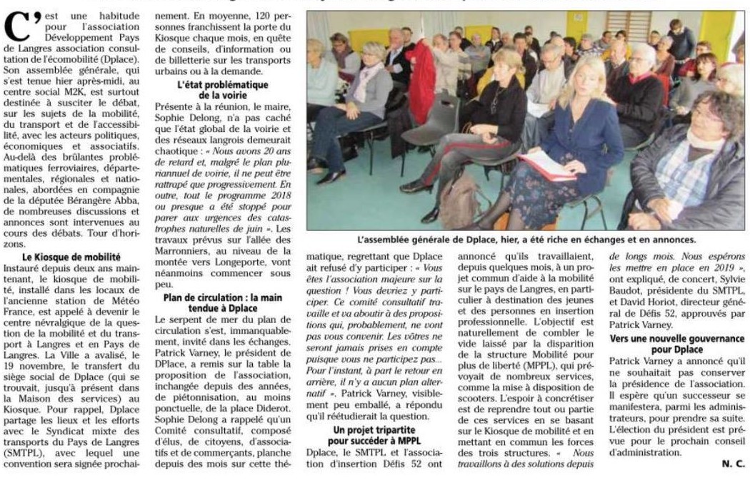 Assemblée générale de l'association DPlace à Langres Assemblée générale de l'association DPlace à Langres