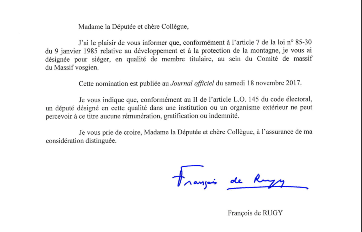 18/11/17 Membre titulaire du Comité de massif du Massif vosgien 18/11/17 Membre titulaire du Comité de massif du Massif vosgien